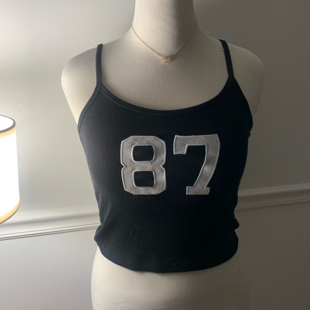Aeropostale Black Camisole with White '87' Print